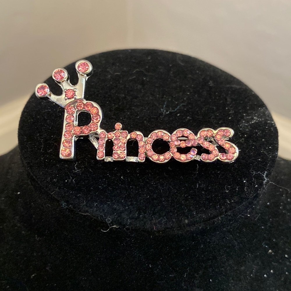 Pink Rhinestone Princess Pin